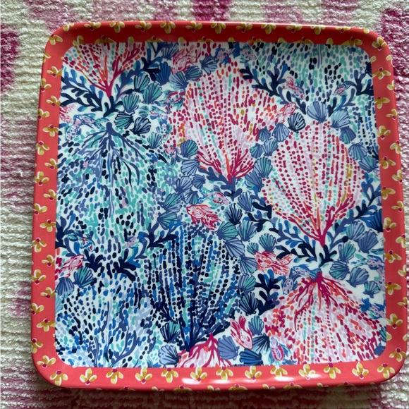 NWOB Lilly Pulitzer Set of 4 Square Melamine Plates Boatylicious Sway With Me - Picture 12 of 16